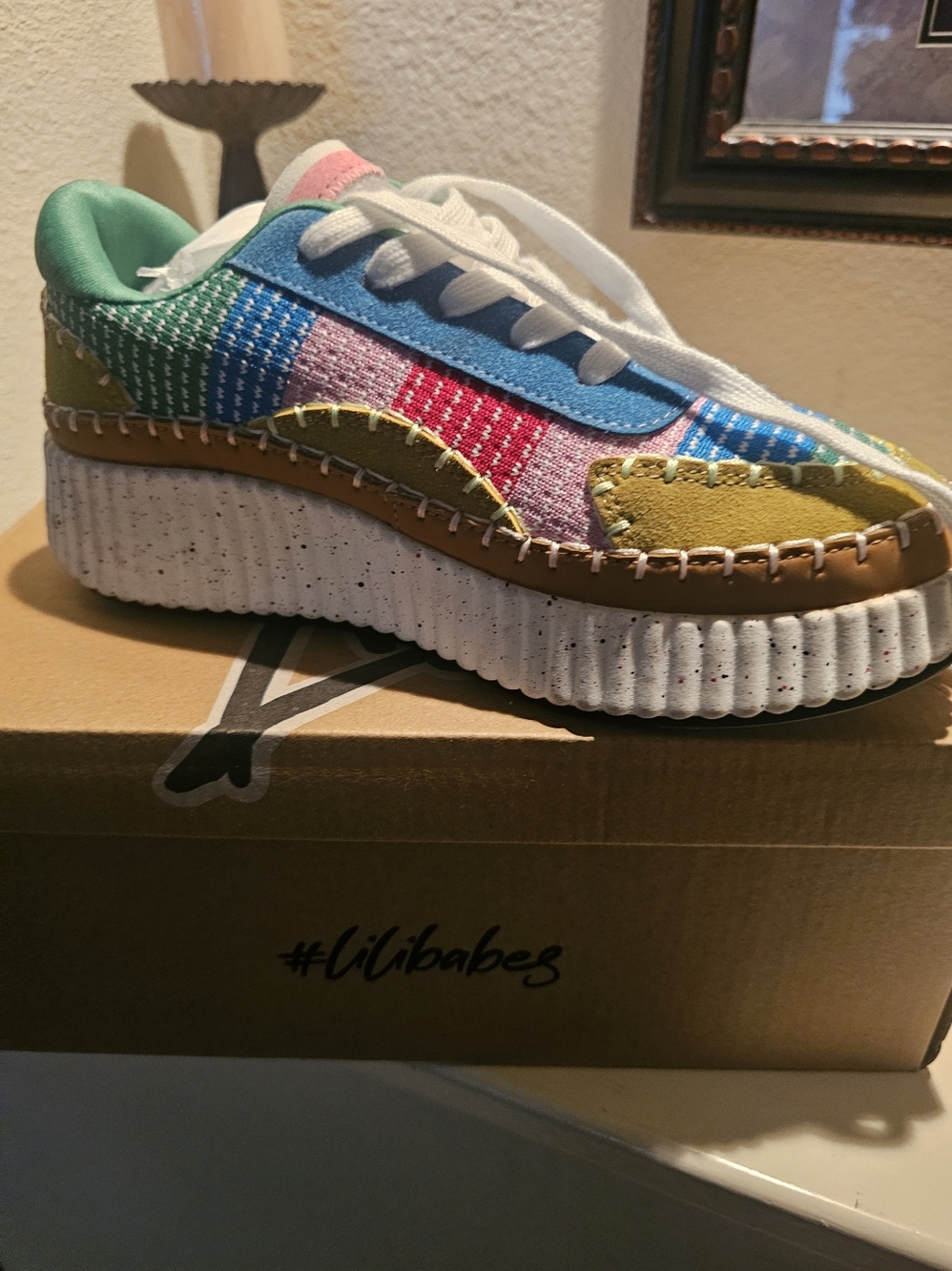 Women's Colorblock Platform Sneakers in Multi-Color